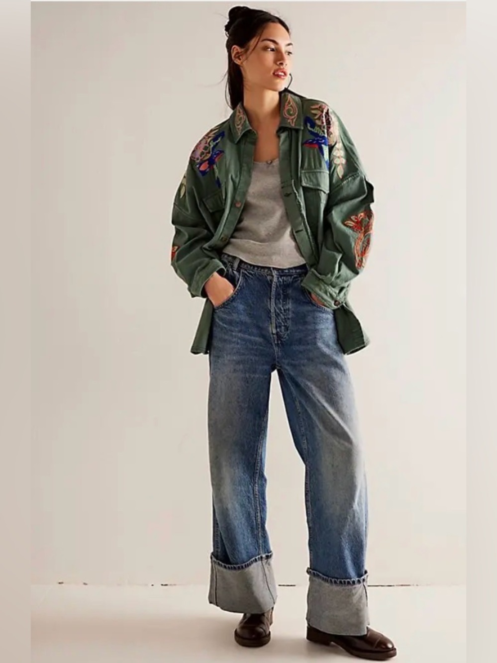 Free People We The Free Take Flight Embroidered Shirt - Picture 3 of 13